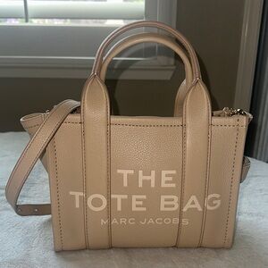 Marc Jacobs Beige The Tote Bag Small Leather Satchel